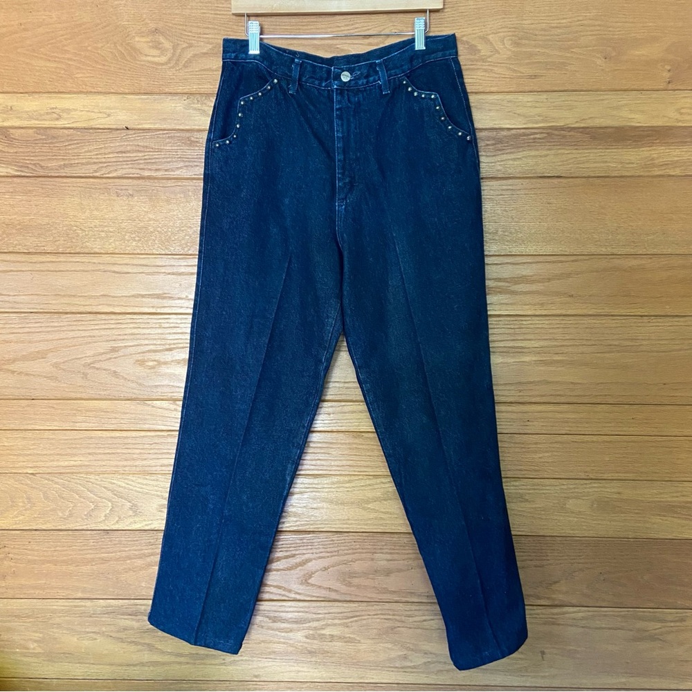 Vintage 90s Roughrider silver embellished western flat back jeans